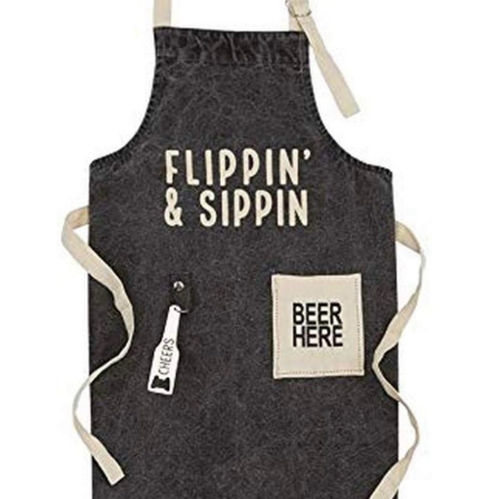 Mud Pie Black and Cream Apron, Brand New without tags